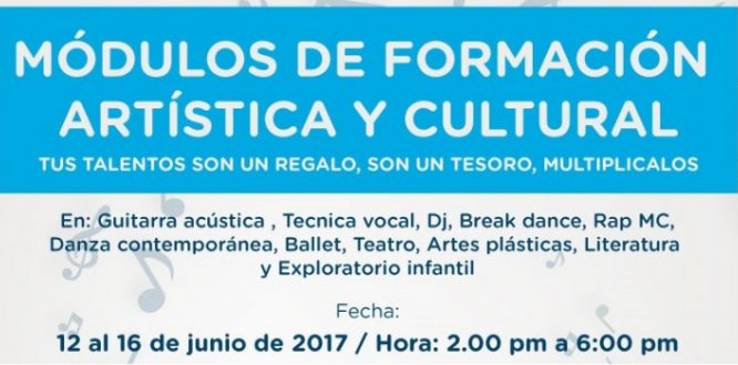 MÓDULOS DE FORMACIÓN ARTÍSTICA 2017